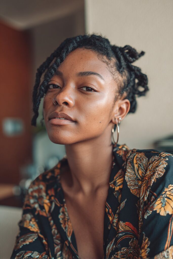 Flat twist hairstyles black women loose ends