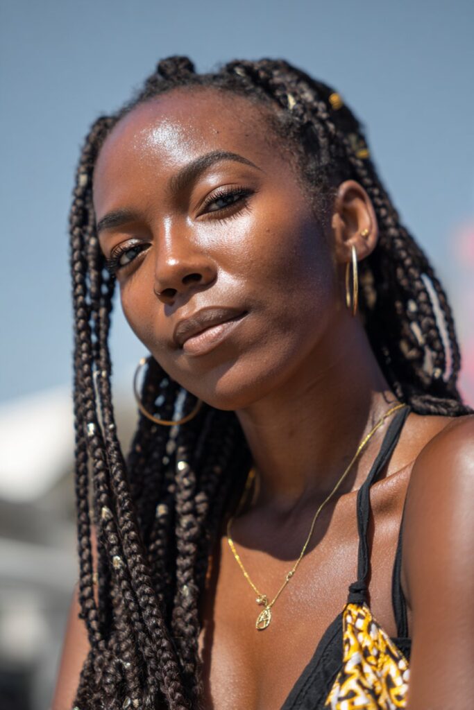 Summer hairstyles for black women Fulani braids