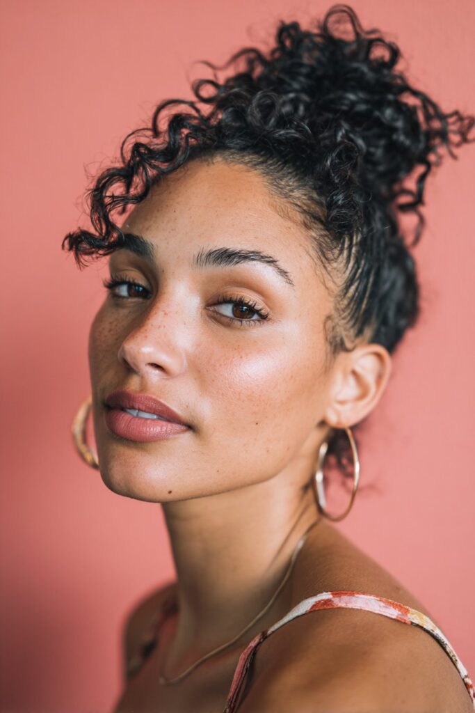Twist out hairstyles half up half down