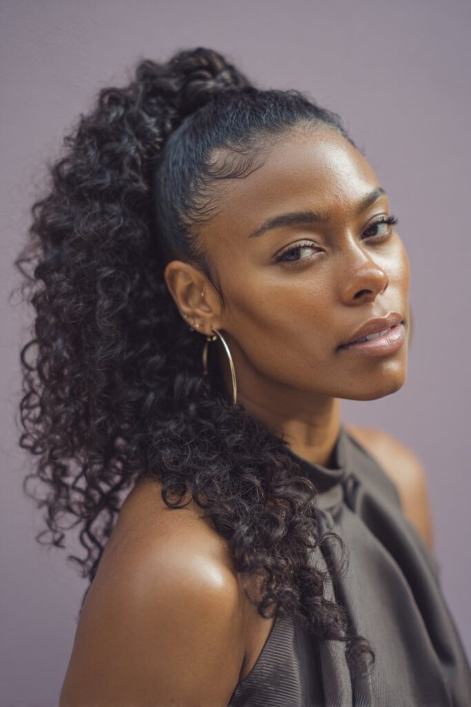 Twist out hairstyles side swept curls