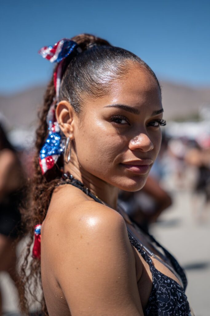 Memorial day hairstyles sleek ponytail accessories
