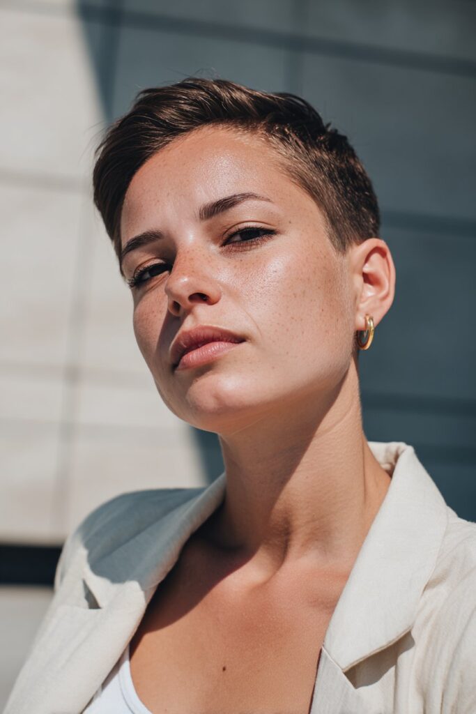 Summer hairstyles for short hair slicked back pixie