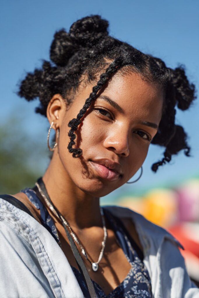 Summer hairstyles for black women space buns