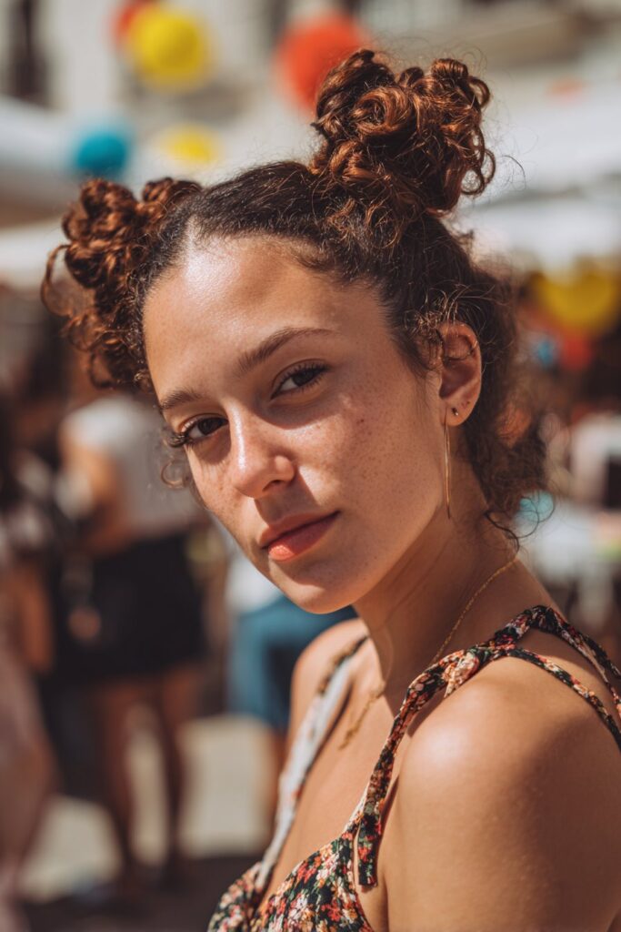 Memorial day hairstyles space buns