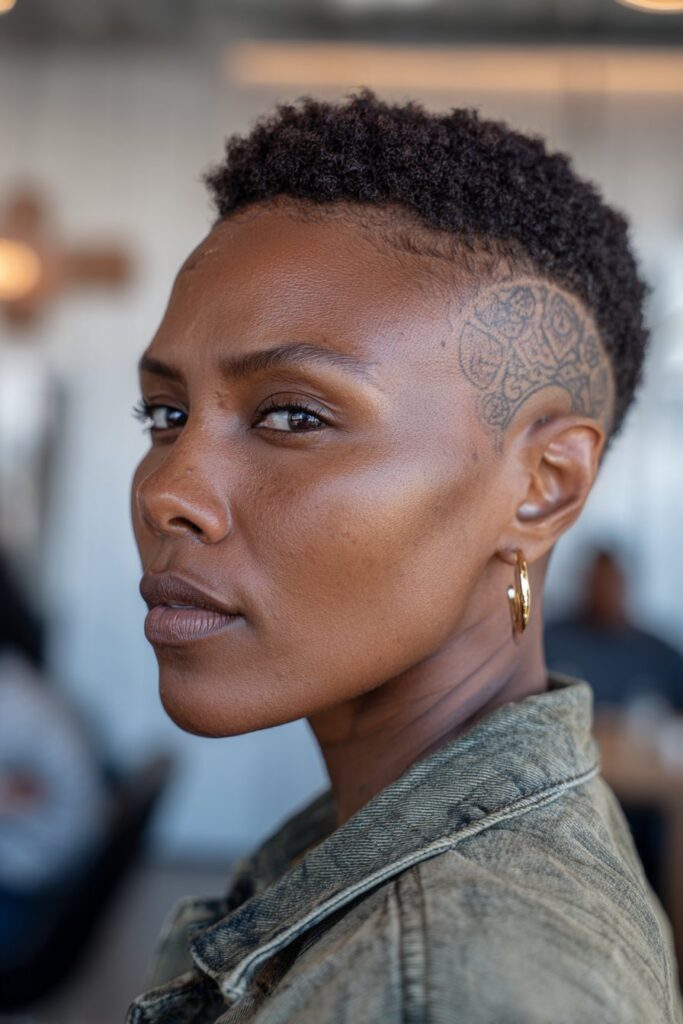 Low maintenance short natural haircut for black female tapered cut designs