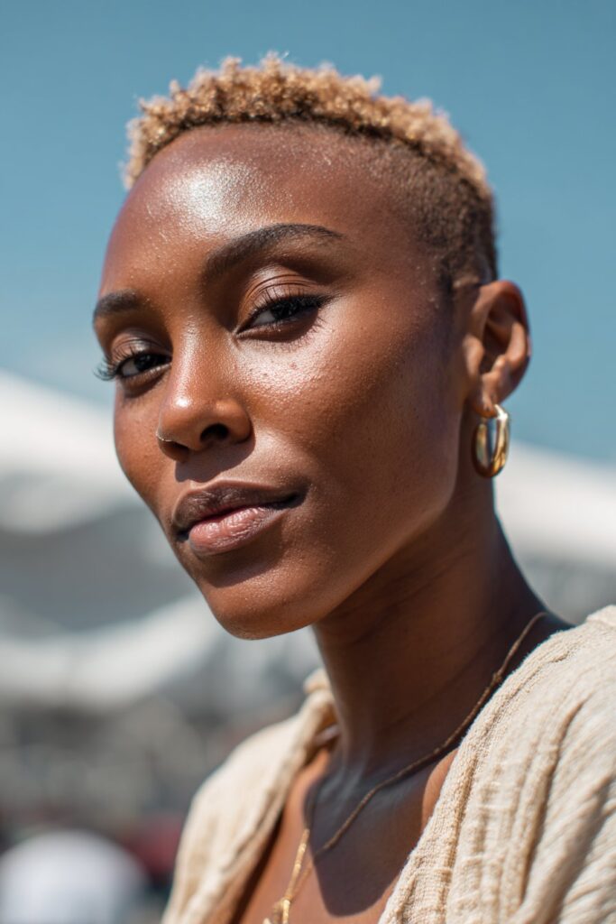 Summer hairstyles for black women tapered TWA color