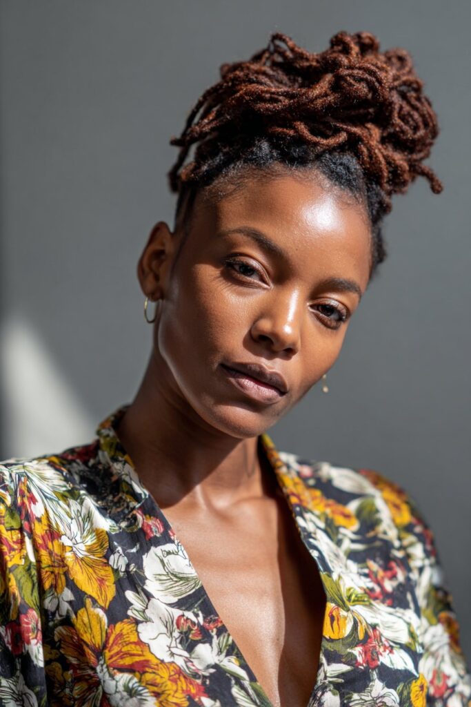 Natural updo hairstyles black women twisted mohawk