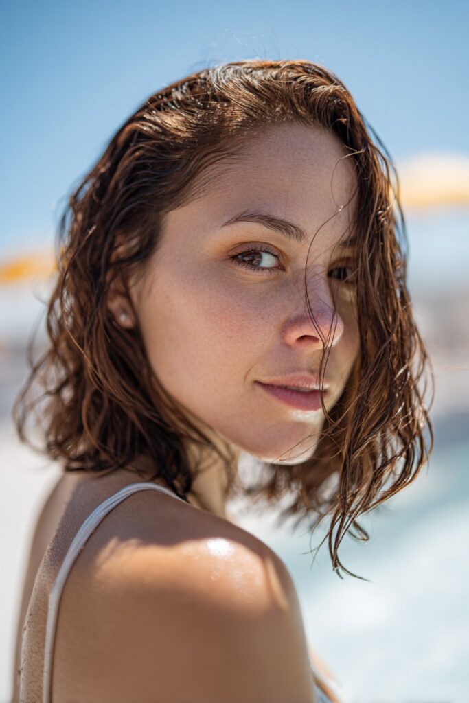 Summer hairstyles for short hair wet look waves