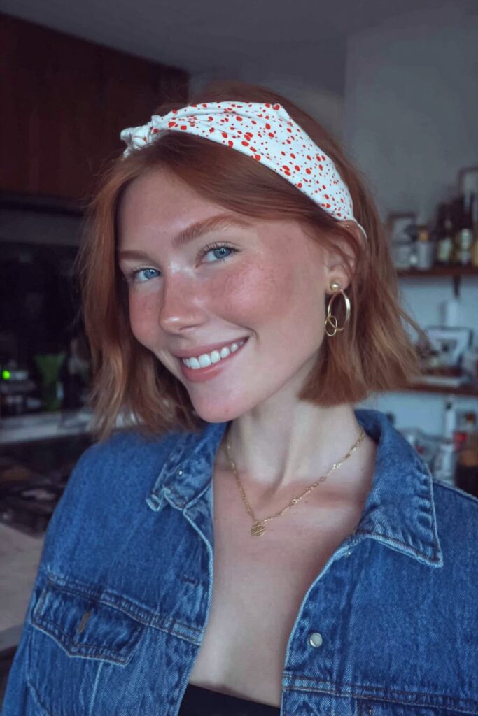 Bandana hairstyles for short hair low tie