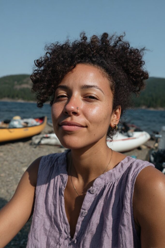 Camp hairstyles black women afro puff