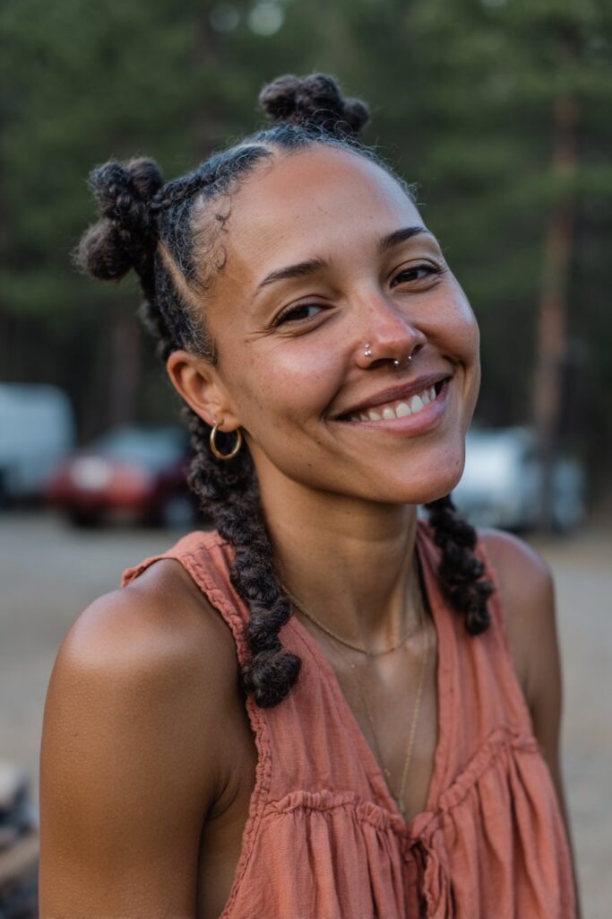 Camp hairstyles black women Bantu knots