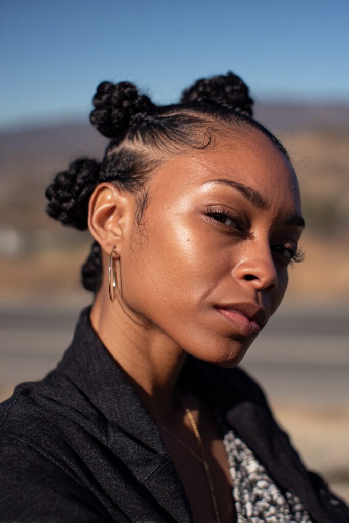Lake hairstyles Bantu knots