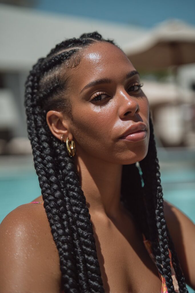 12 Best Pool Hairstyles for Black Women: Top Summer Looks 1 Pool hairstyles for black women box braids