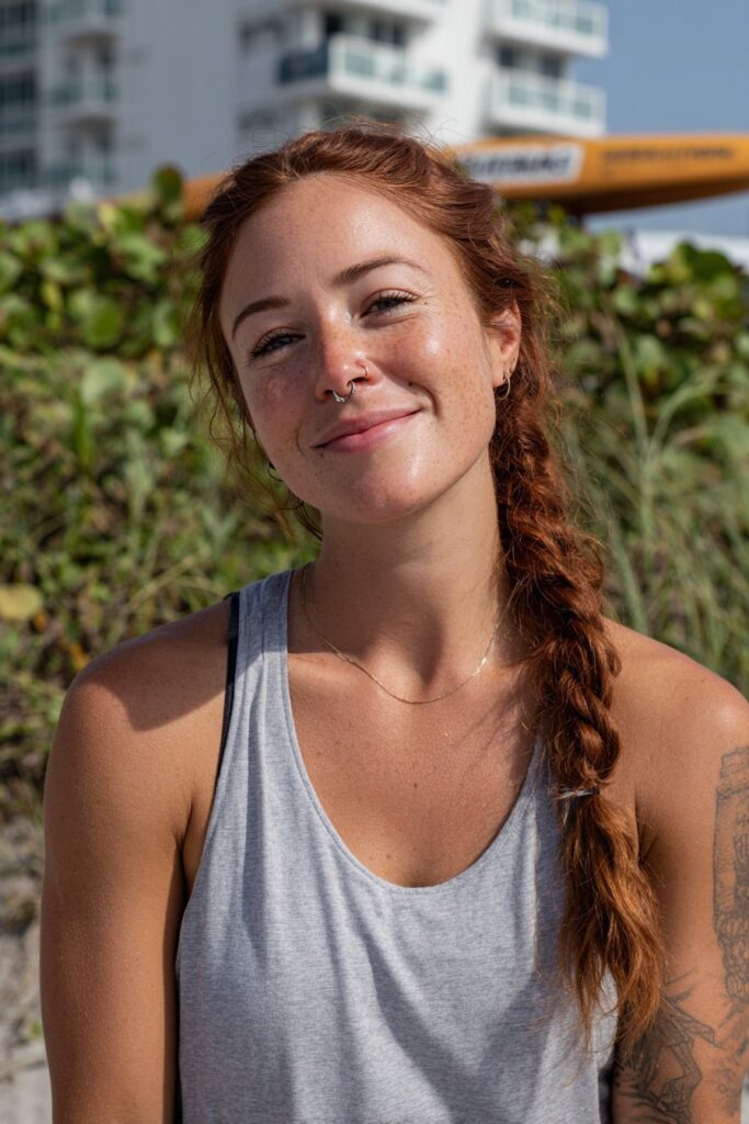 Lifeguard hairstyles braided ponytail