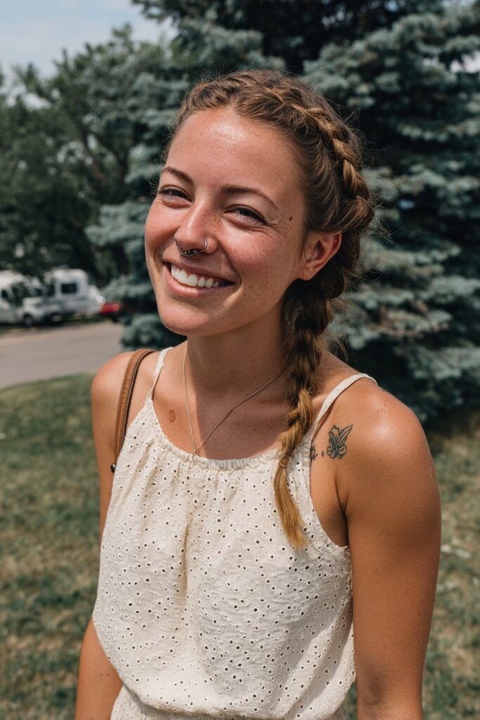 Summer camp hairstyles crown braid