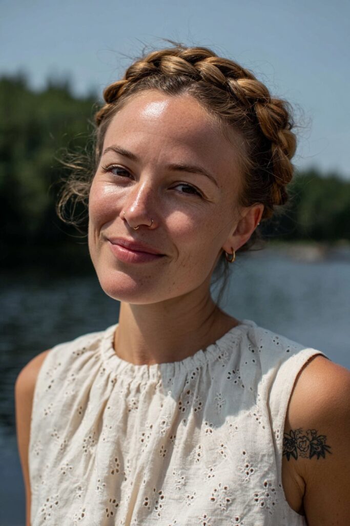 Lake hairstyles for long hair crown braid