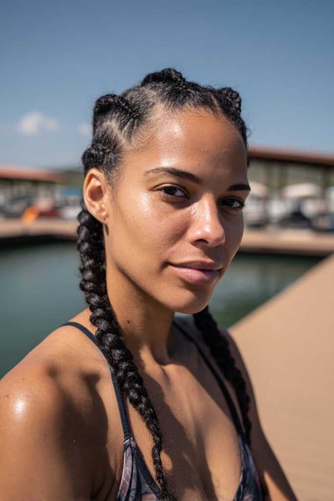 Lake hairstyles double Dutch braids