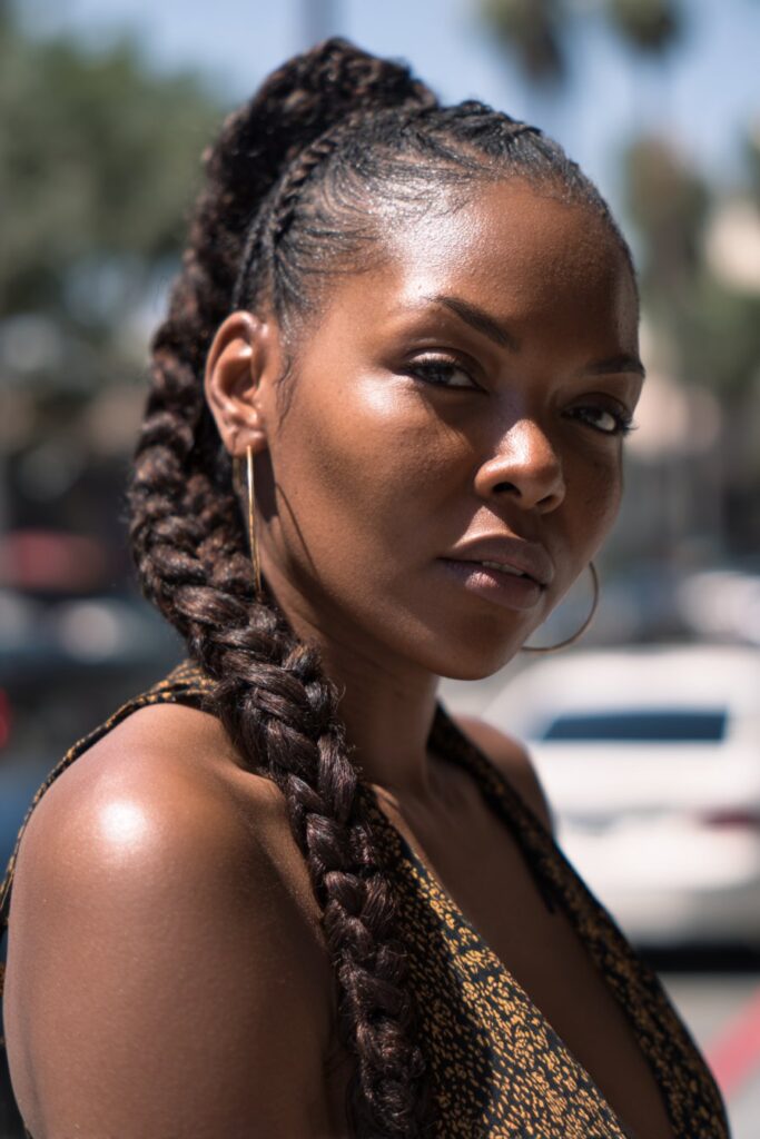 Swoop braided ponytail drawstring style