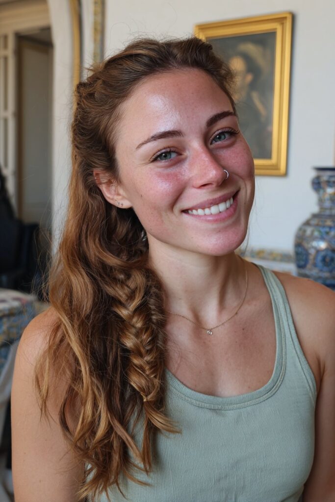 Greasy hair hairstyles Dutch braid