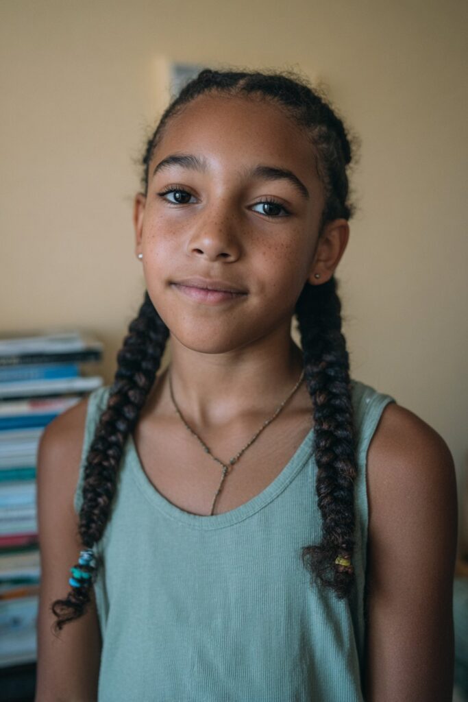 Back to school cornrows feed in braids