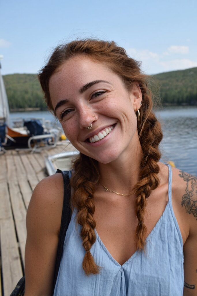 Summer camp hairstyles fishtail braid