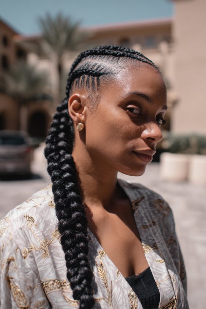 Swoop braided ponytail fishtail braid