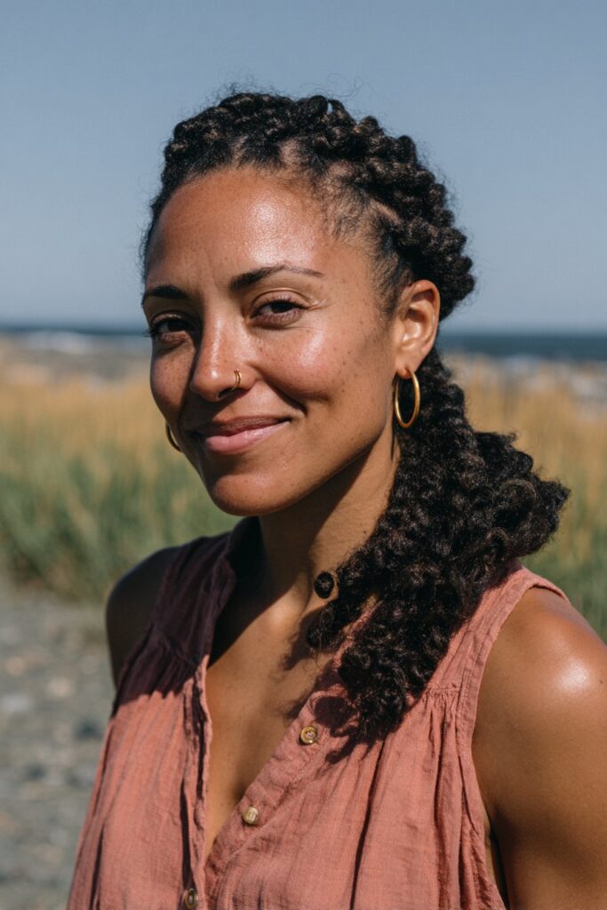 Beach hairstyles for curly hair flat twist