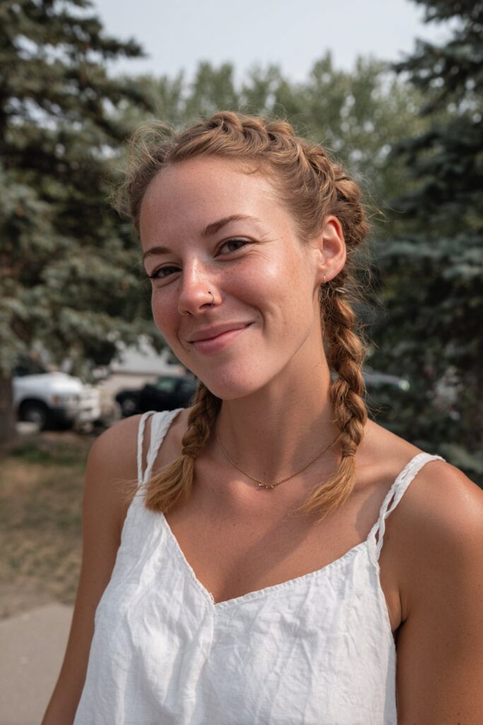 Summer camp hairstyles French braid