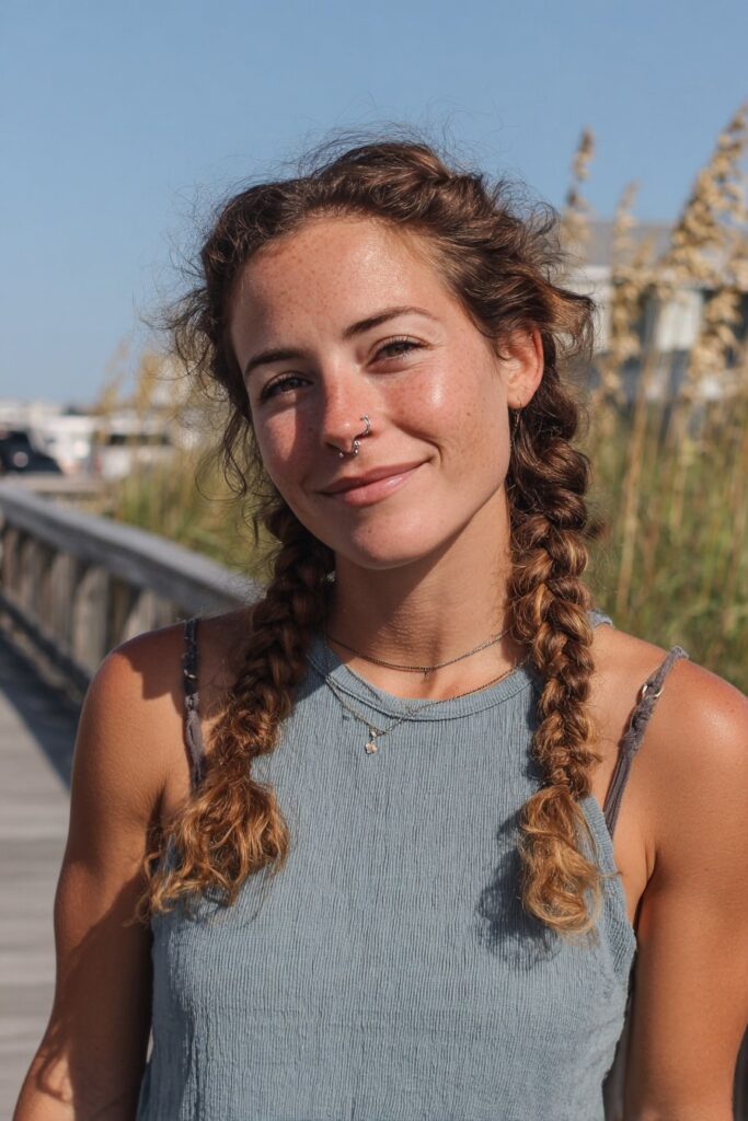 Beach hairstyles for curly hair French braids