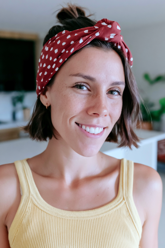 Bandana hairstyles for short hair half wrap
