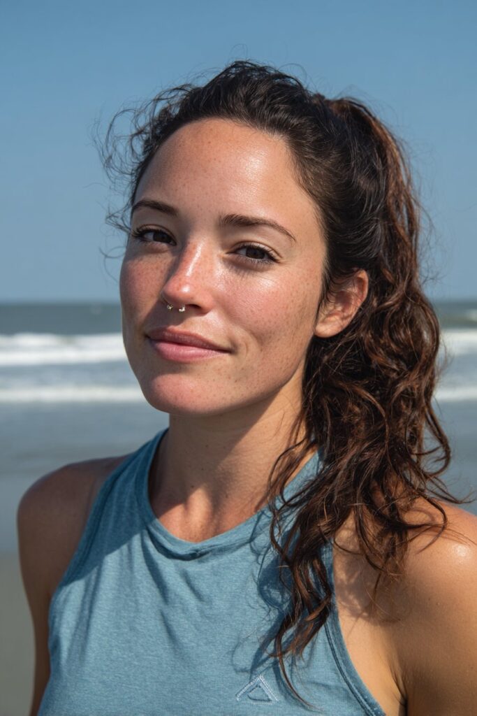 Beach hairstyles for curly hair high ponytail
