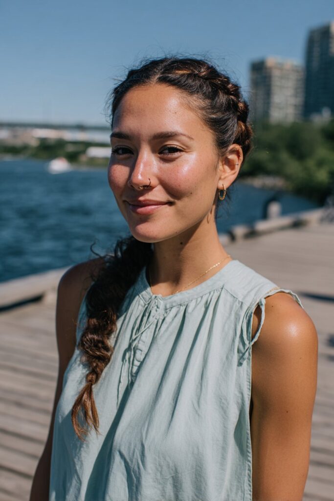 Lake hairstyles for long hair low braided ponytail