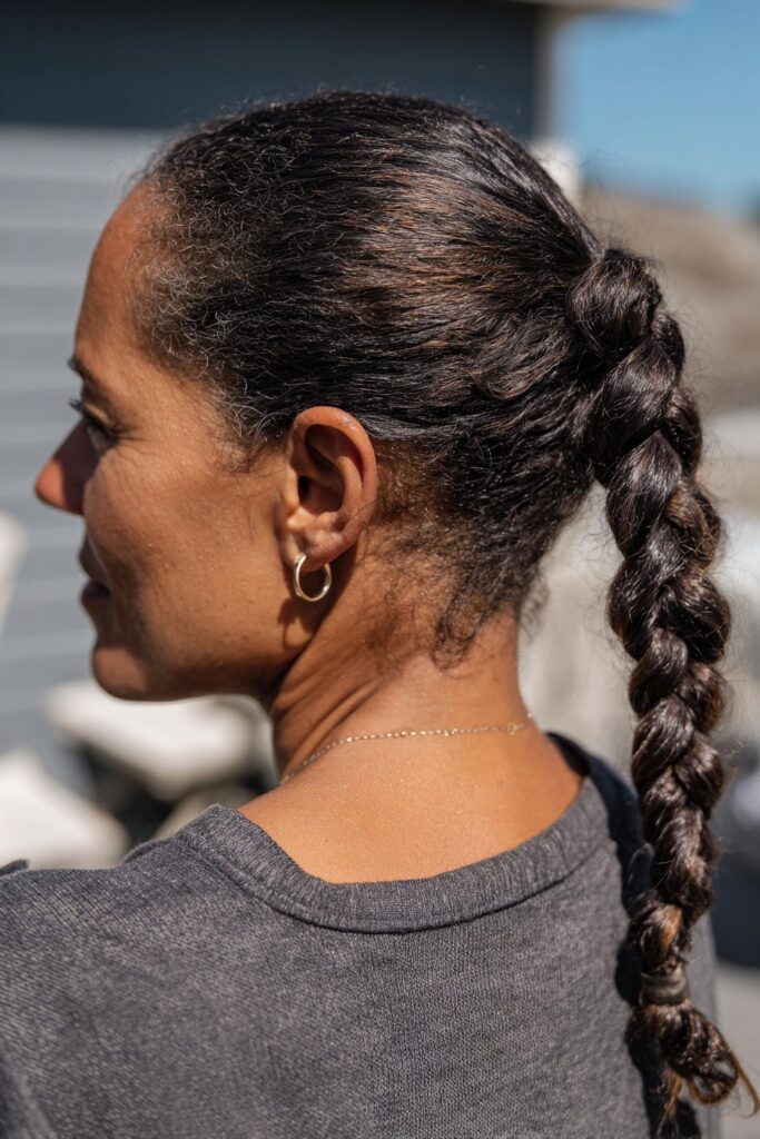 Lake hairstyles low braided ponytail