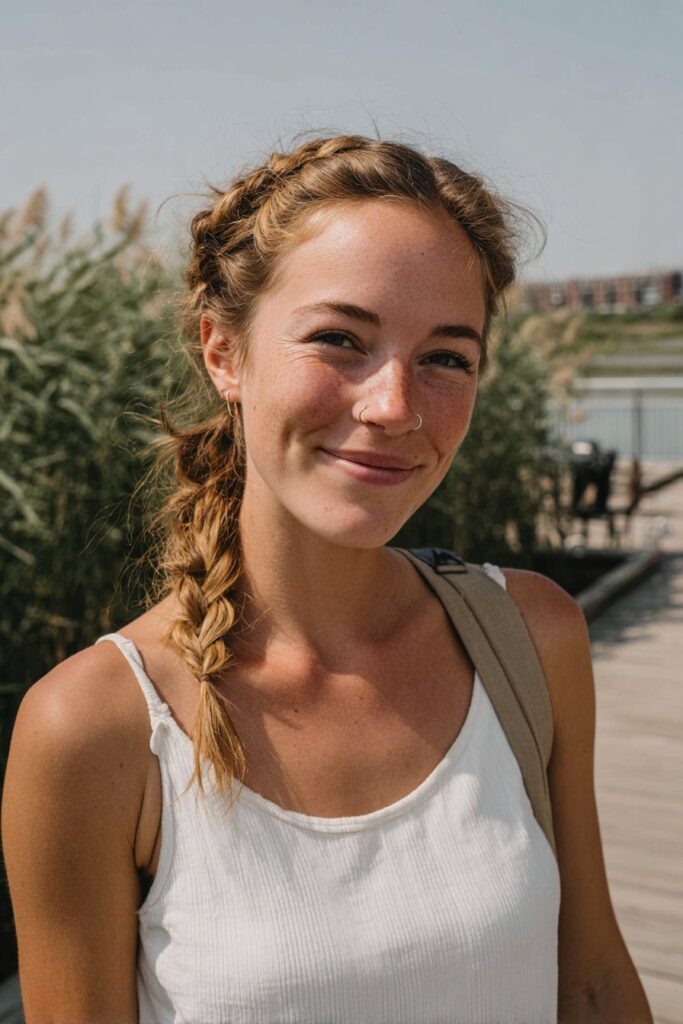 Lifeguard hairstyles milkmaid braid