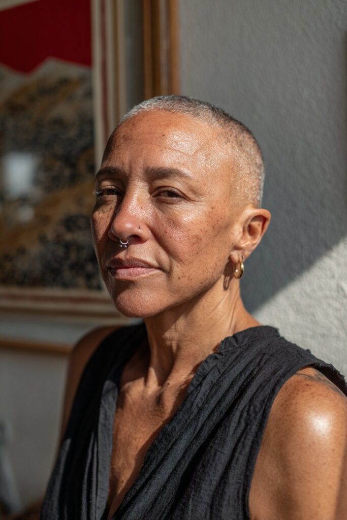 15 Timeless Shaved Hairstyles for Older Black Women 6 Shaved hairstyles for older black women teeny weeny afro