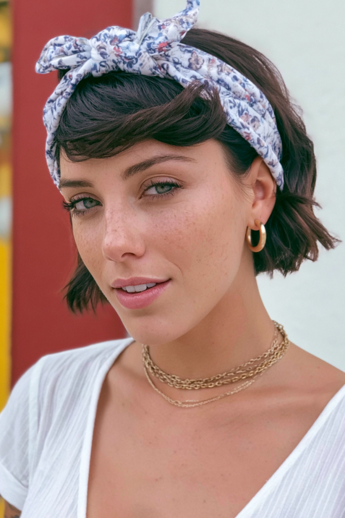 Bandana hairstyles for short hair vintage waves