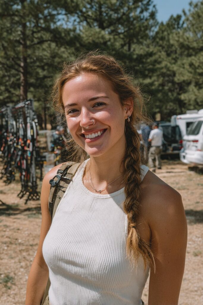 Summer camp hairstyles pull through braid