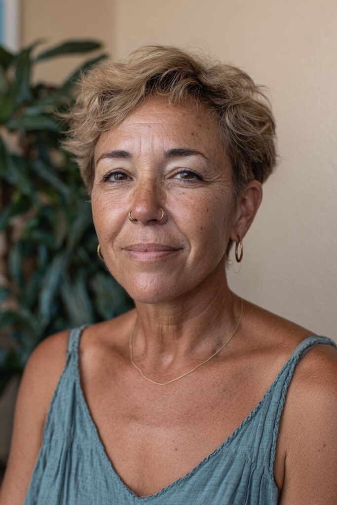 Razored pixie cut for women over 50