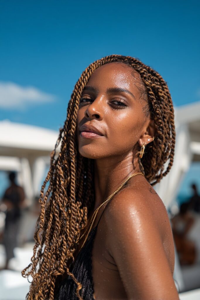12 Best Pool Hairstyles for Black Women: Top Summer Looks 3 Pool hairstyles for black women Senegalese twists