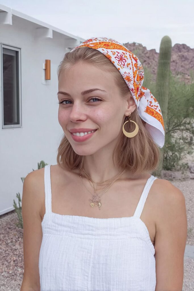 Bandana hairstyles for short hair side bow