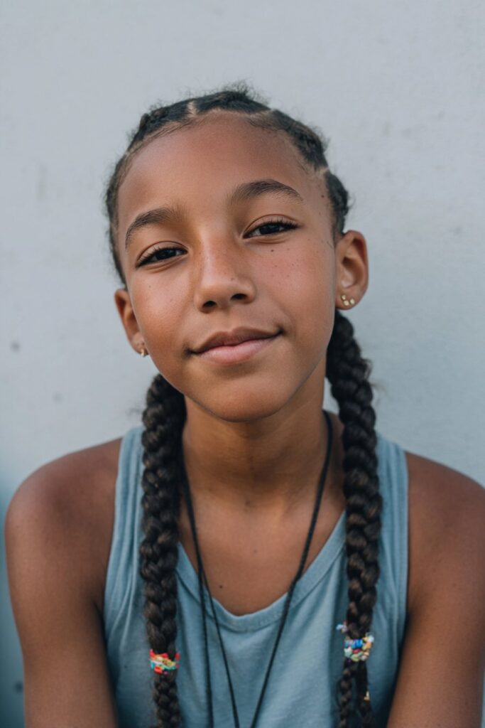 Back to school cornrows stitch braids