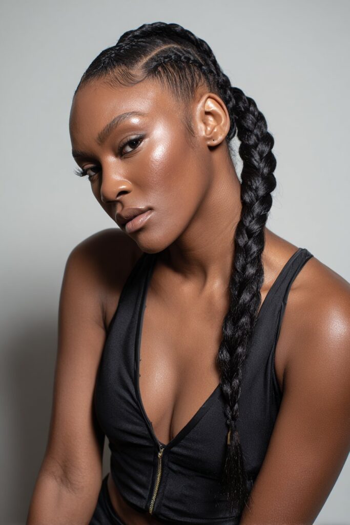 Swoop braided ponytail rope braid
