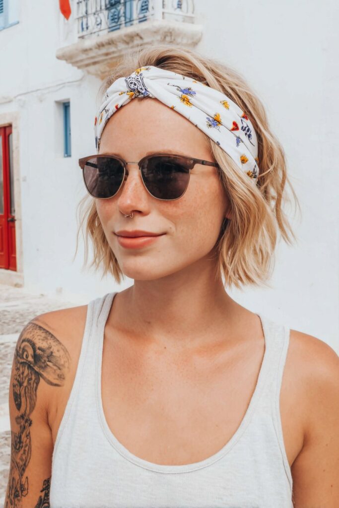 Bandana hairstyles for short hair headband wrap