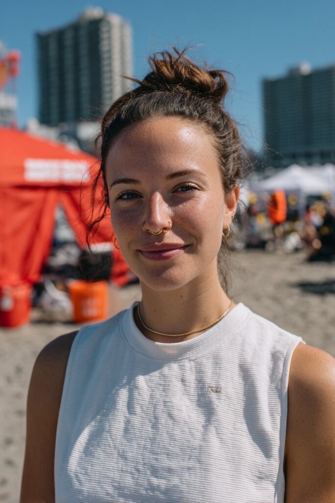 Lifeguard hairstyles top knot