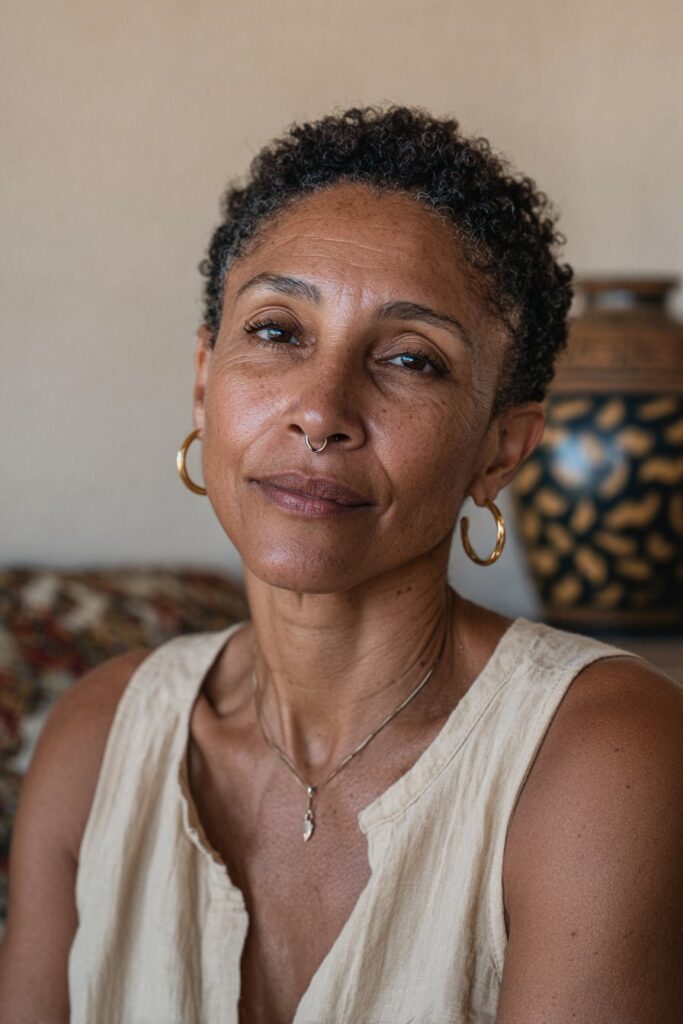 Twist out hairstyle for Black women over 50 with soft definition and natural volume