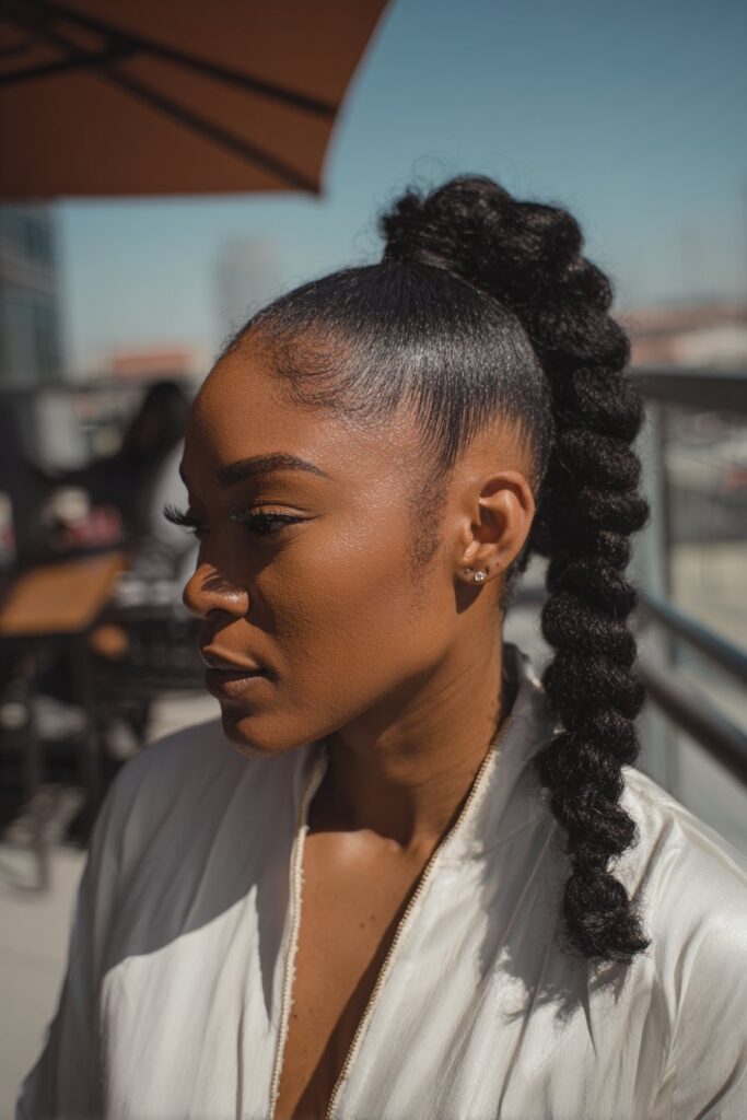 Braided ponytail hairstyles rope braid ponytail