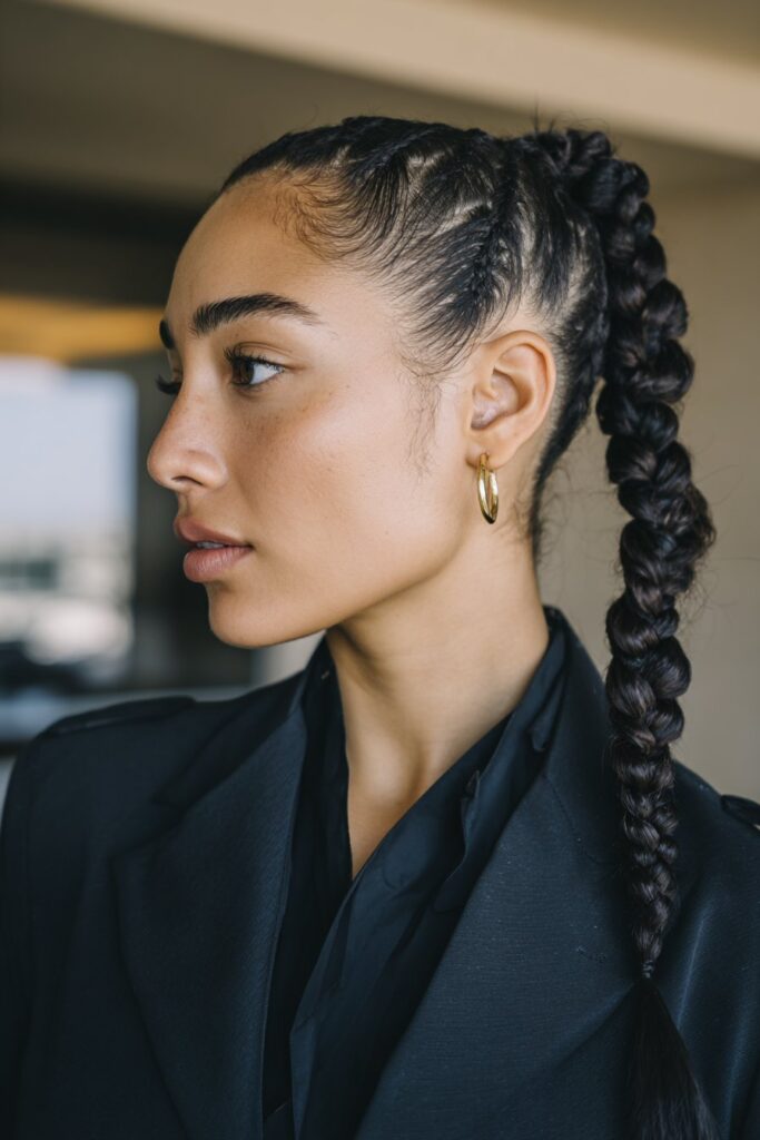 Braided ponytail hairstyles wrapped braid ponytail