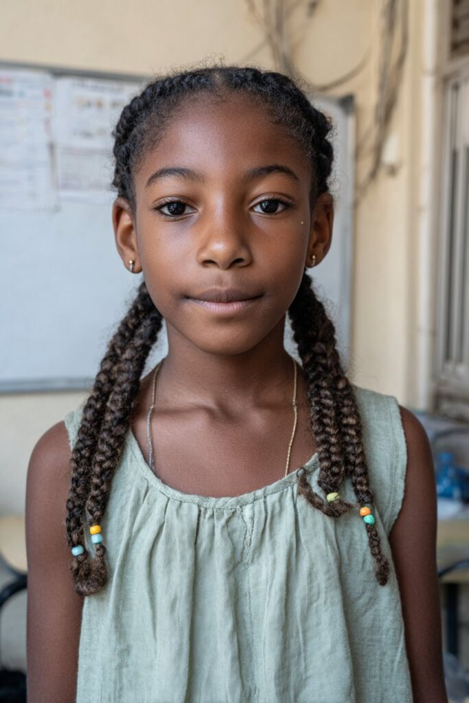 Back to school cornrows zig zag pattern