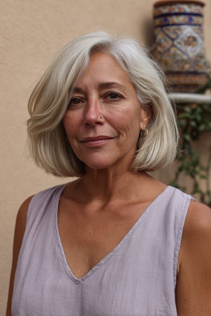 15 Layered Bob Hairstyles for Over 60 (That Add Volume) 6 A-line layered bob for women over 60