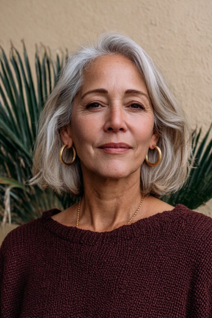25 Layered Lob Hairstyles for Women Over 50 That Add Volume 12 A-line layered lob for women over 50